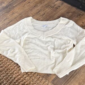 Elegant Cream V-Neck Sweater for Women